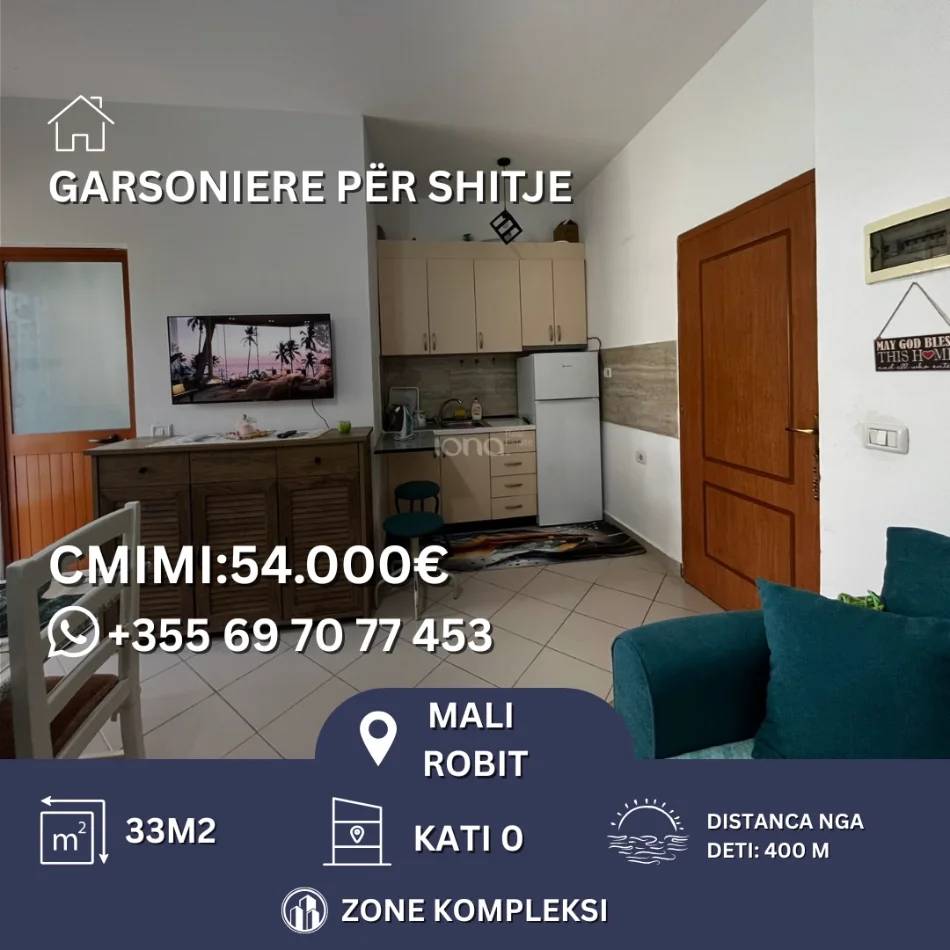 Mali Robit, shitet garsonier Studio Kati 0, 33 m² 54.000 € 