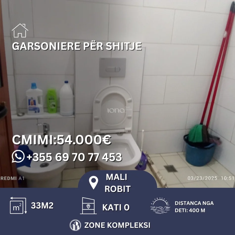 Mali Robit, shitet garsonier Studio Kati 0, 33 m² 54.000 € 