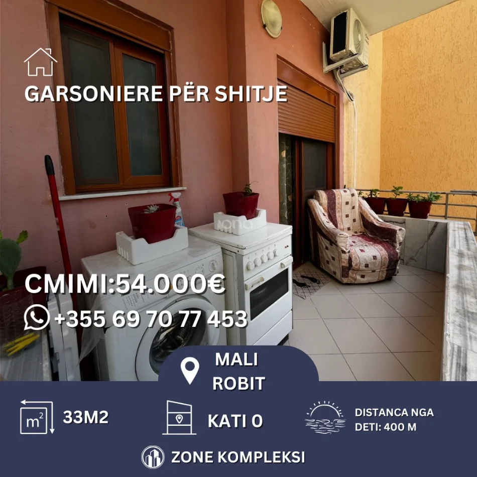 Mali Robit, shitet garsonier Studio Kati 0, 33 m² 54.000 € 