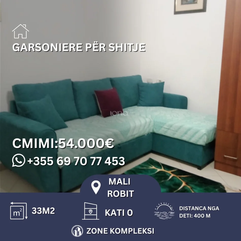 Mali Robit, shitet garsonier Studio Kati 0, 33 m² 54.000 € 