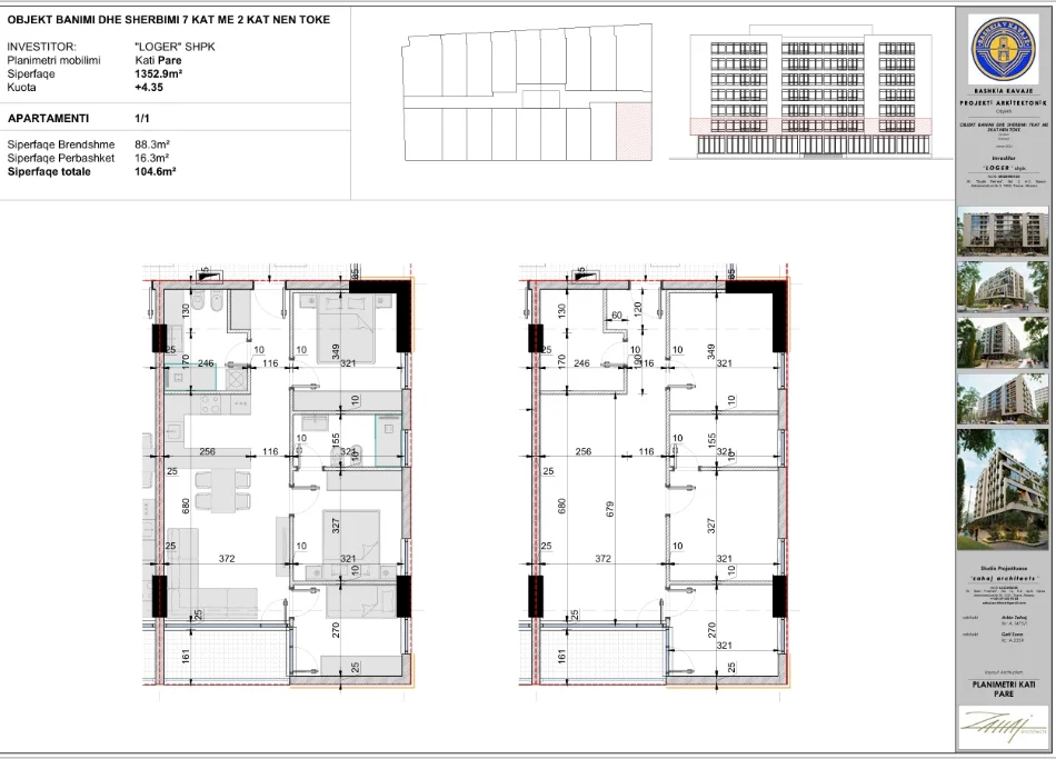 Durres, shitet apartament 3+1+Ballkon Kati 1, 105 m² 120.290 € 