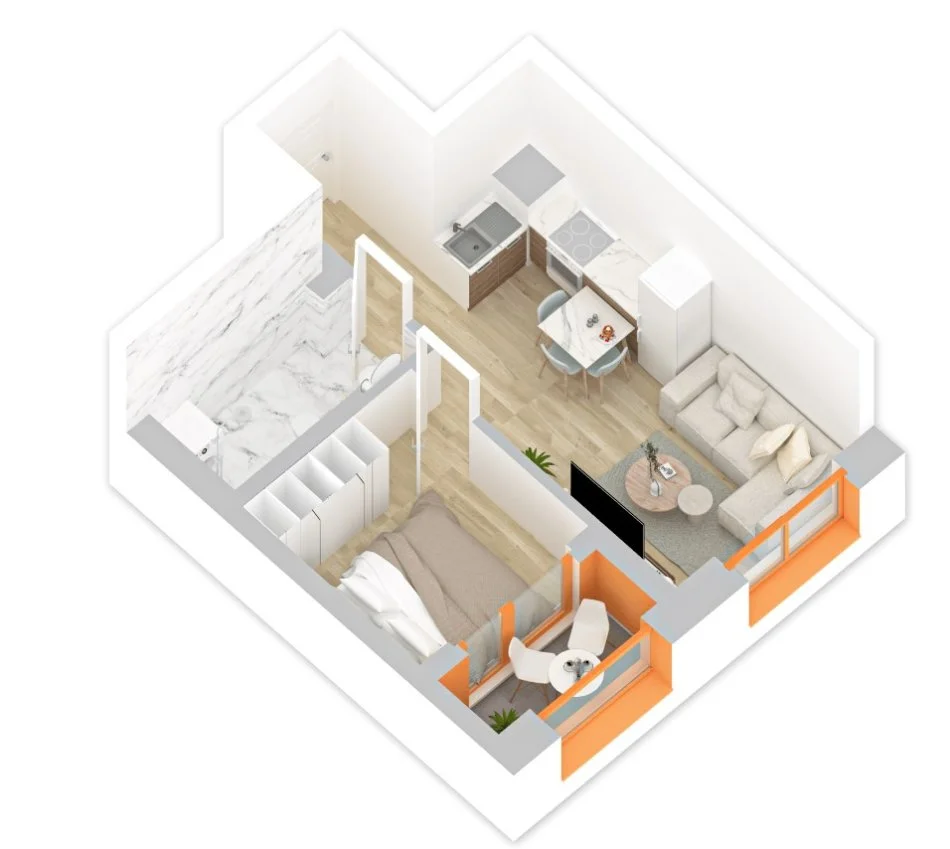 Tirane, shes apartament 1+1+Ballkon Kati 4, 46 m² 65.000 € (Pasho Hysa)