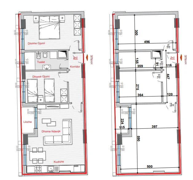 Tirane, shitet apartament 2+1+Ballkon , 90 m² 140.500 € (Bulevardi i Ri)