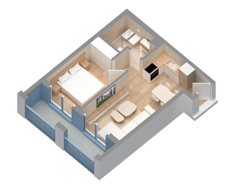 Tirane, shes apartament 1+1 Kati 3, 60 m² 84.000 € (Dalip Topi)