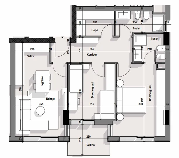 Tirane, shitet apartament 2+1+Aneks+Ballkon Kati 6, 100 m² (5 Maj)