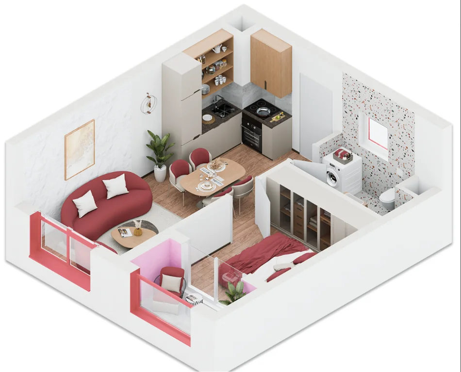 Shqiperi, shitet apartament 1+1 Kati 2, 52 m² 99.000 € (ALI DEMI TIRANE)