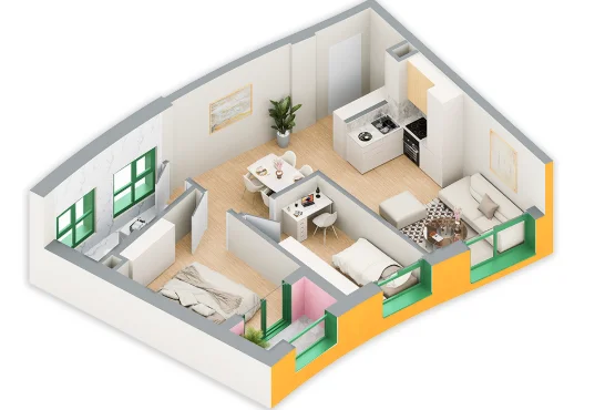 Tirane, shes apartament 2+1 Kati 2, 74 m² 140.000 € 