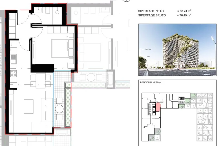OKAZION : SHITET APARTAMENT 1+1 NE LION PARK 2