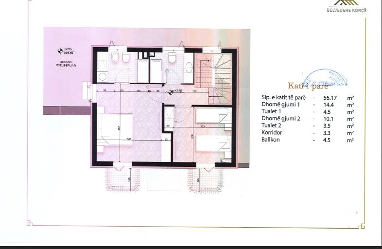 Korce, jepet me qera Vile 3 Katshe , 481 m² 355.960 € (Vila Belvedere tek mali I thate)