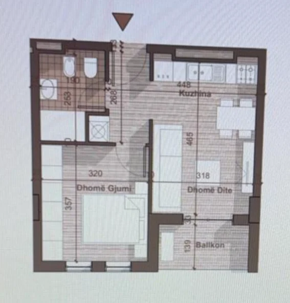 Tirane, shitet apartament 1+1+Ballkon Kati 4, 52 m² 65.450 € (Univers City)