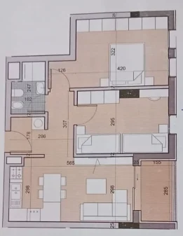Tirane, shitet apartament 2+1+Ballkon Kati 2, 80 m² 100.000 € (Univers City)