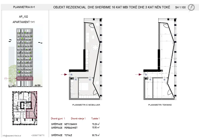 Tirane, shitet apartament 2+1+Aneks+Ballkon Kati 3, 100 m² 230.000 € 