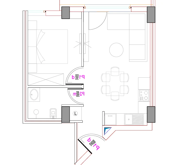 Tirane, shitet apartament 1+1+Ballkon Kati 9, 46 m² 132.000 € (REZIDENCA ALBA)