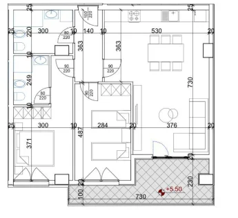 Tirane, shitet apartament 2+1 Kati 3, 110 m² 