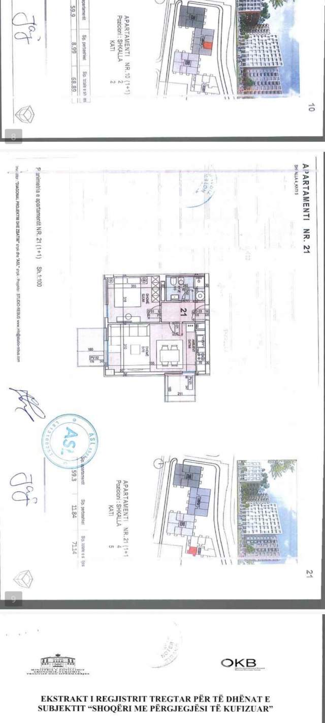 Tirane, shitet apartament 1+1+BLK Kati 5, 71 m² 92.482 Euro (Kongresi manastirit)