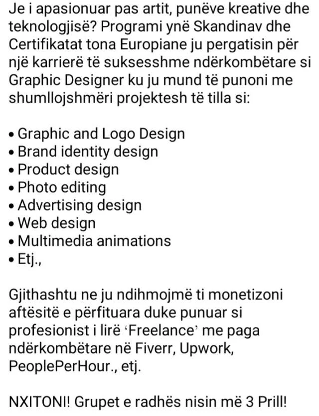 Tirane, Dizajn Grafik, Kompjuteri, Rr.5Maji