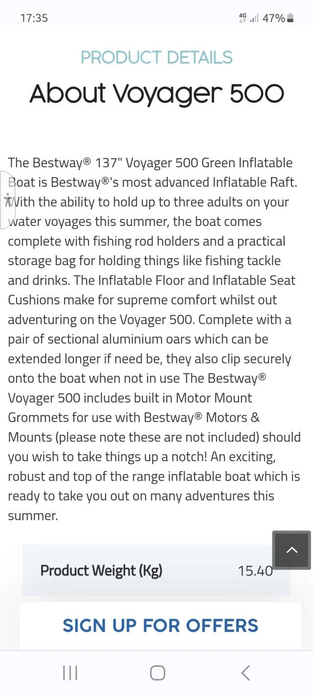 Orikum, shes gomone Bestway voyager 500 Viti 2021, 10.000 Leke