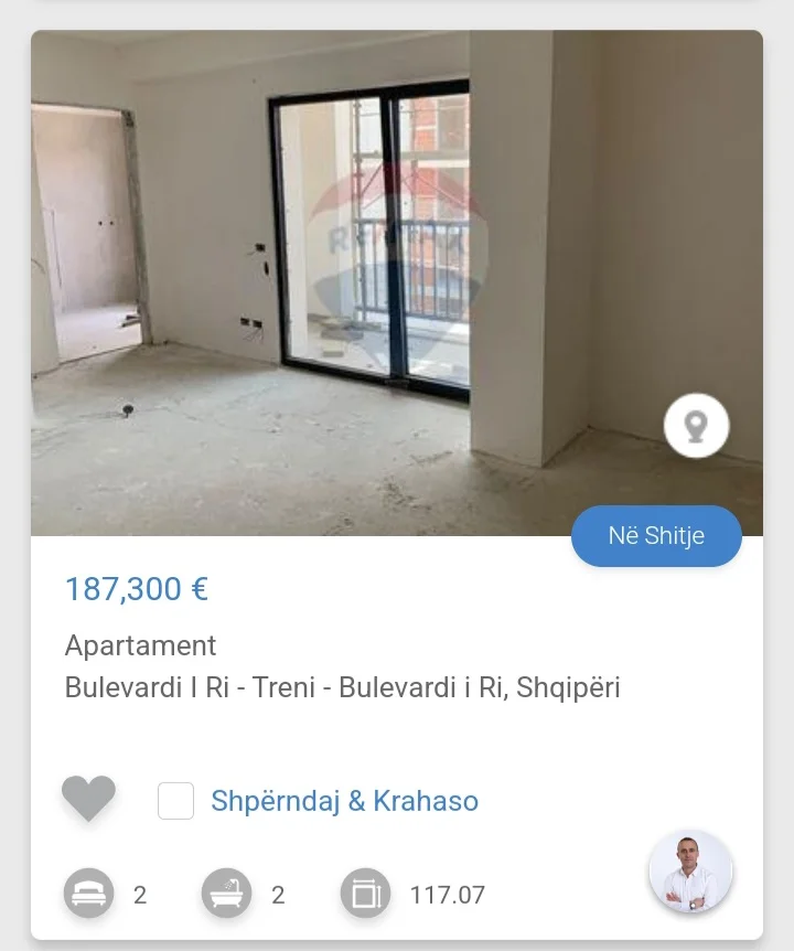 Tirane, shitet apartament 2+1 Kati 6, 117 m² (Bulevardi i Ri)