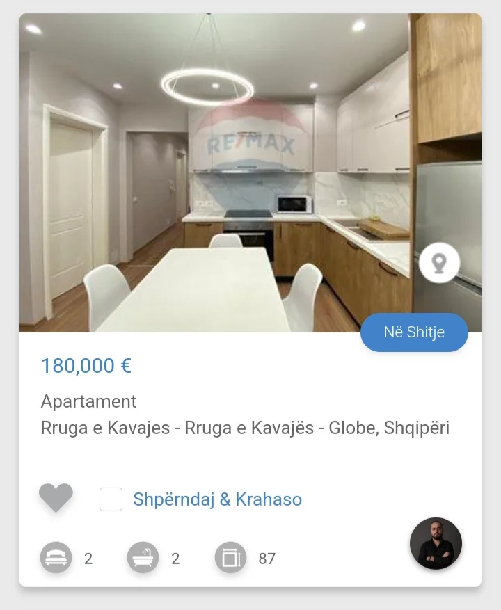 Tirane, shitet apartament 2+1 Kati 11, 76 m² (Rruga e Kavajes)