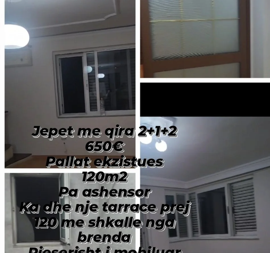 Jepet me qera 650 € apartament 2+1+Aneks+Ballkon Kati 5, 1 m² (Sheshi Wilson)