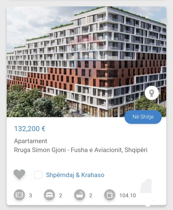 Tirane, shitet apartament 2+1 Kati 3, 105 m² 132.200 € (Simon Gjoni Fusha e Aviacionit)