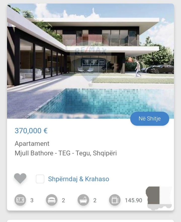 Tirane, shitet 3+1 Kati 3, 145 m² 370.000 € (Mjull Bathore TEG)