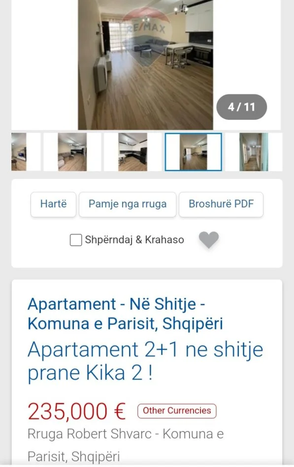 Tirane, shitet apartament 2+1 Kati 7, 97 m² 235.000 € (Kika 2)