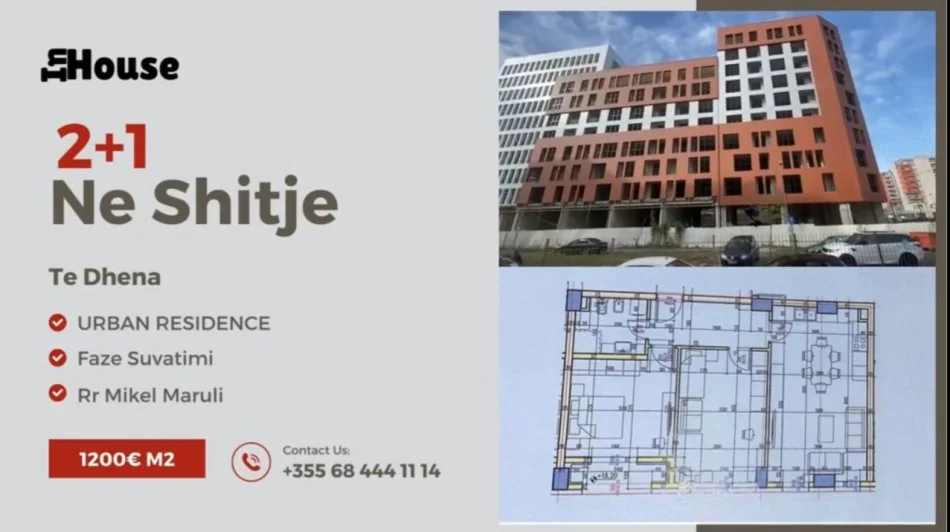 Tirane, shitet apartament 2+1 Kati 5, 102 m² 122.400 € (Rr Mikel Maruli)