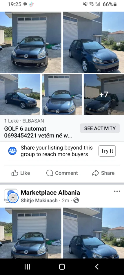 Elbasan, shes makine GOLF 6 Nafte, blu automatik Klima 244.000 km 7.000 €