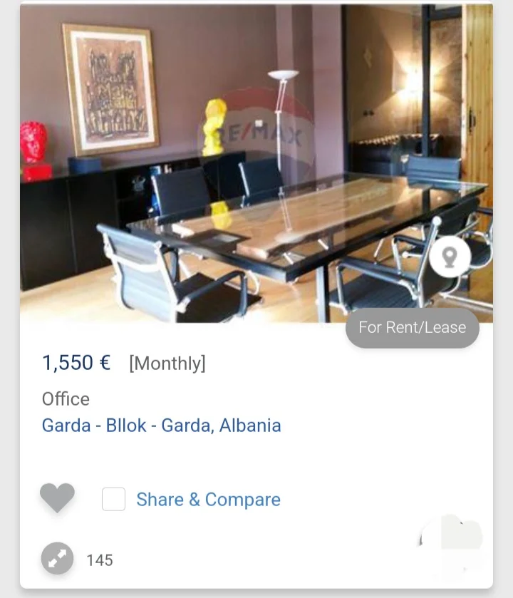 Tirane, jepet me qera ambjent biznesi Kati 3, 145 m² 1.500 € (Bllok)