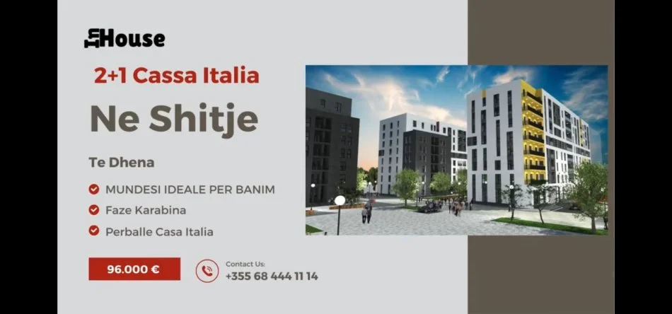 Tirane, shitet apartament 2+1 Kati 4, 87 m² 96.000 € (Perballe Casa Italia)