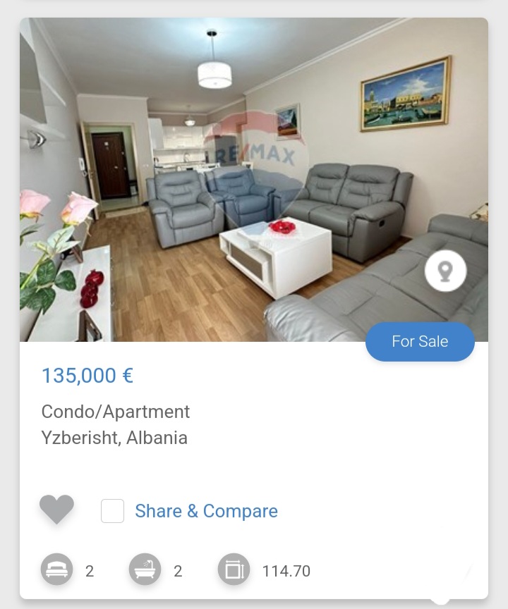 Tirane, shitet apartament 2+1 Kati 3, 114 m² 135.001 € (Yzberish)