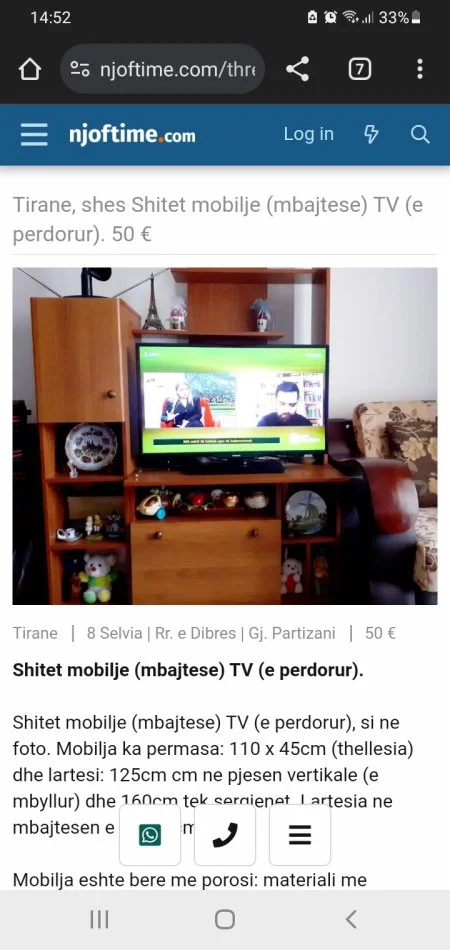 Tirane, shes Mbajtese (etazher) televizori 50 €