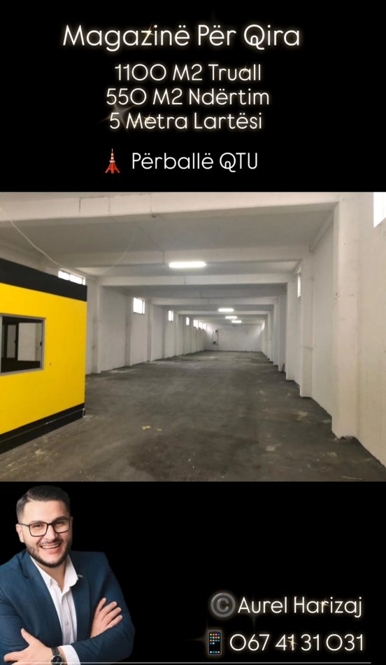 Tirane, jepet me qera Kati 0, 1.100 m² (Autostrada Durrës Tiranë. Pranë Eifel Hotel)