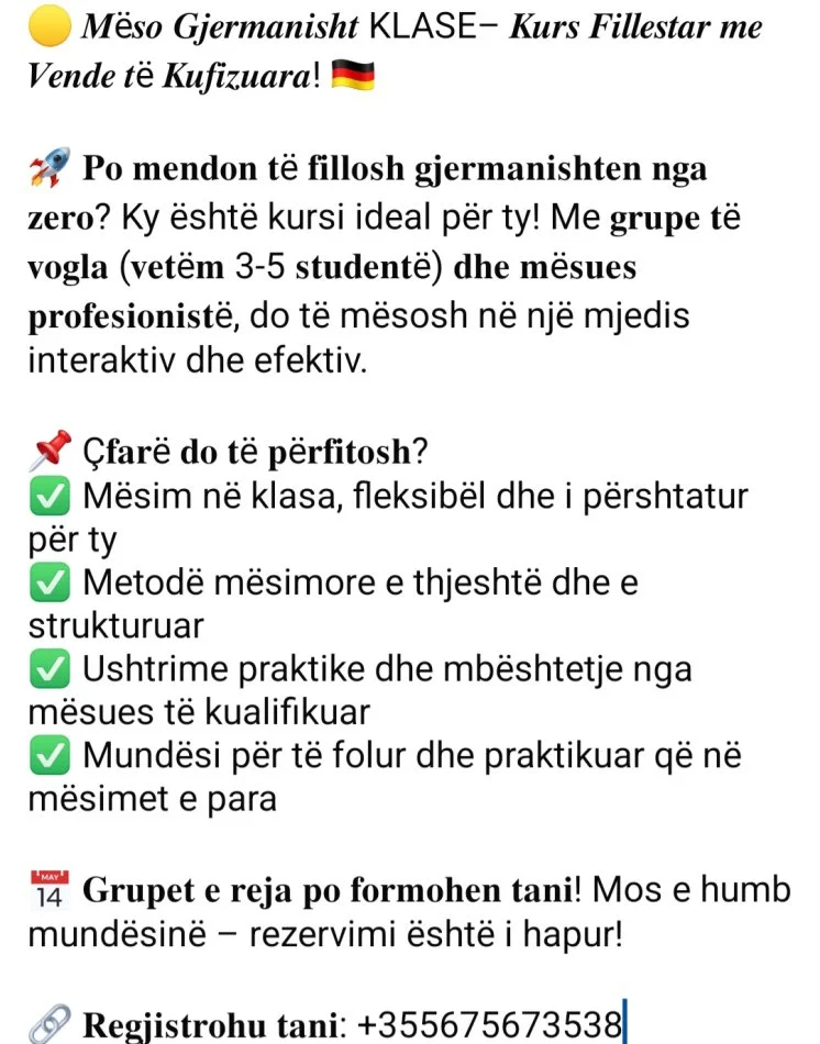 TIRANË, GJERMANISHT