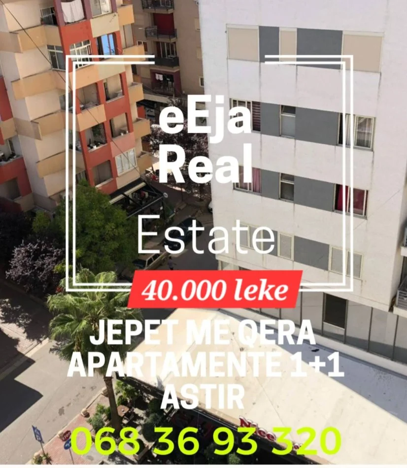 Tirane, jepet me qera apartament 1+1+Ballkon Kati 5, 75 m² 400 € (Astir)