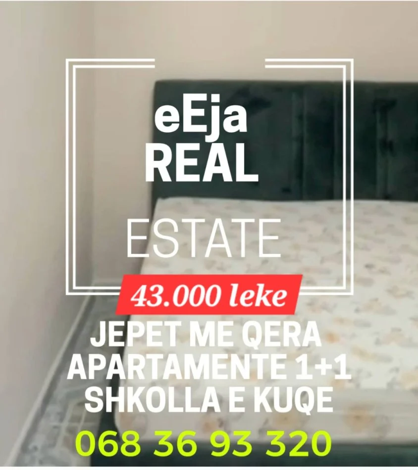 Tirane, jepet me qera apartament 1+1 Kati 1, 80 m² 430 € (Shkolla e kuqe)