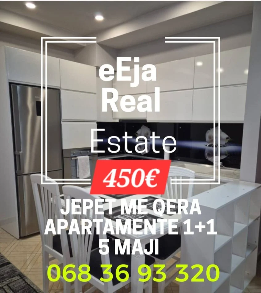 Tirane, jepet me qera apartament 1+1+Ballkon Kati 1, 75 m² 450 € (5 maji)