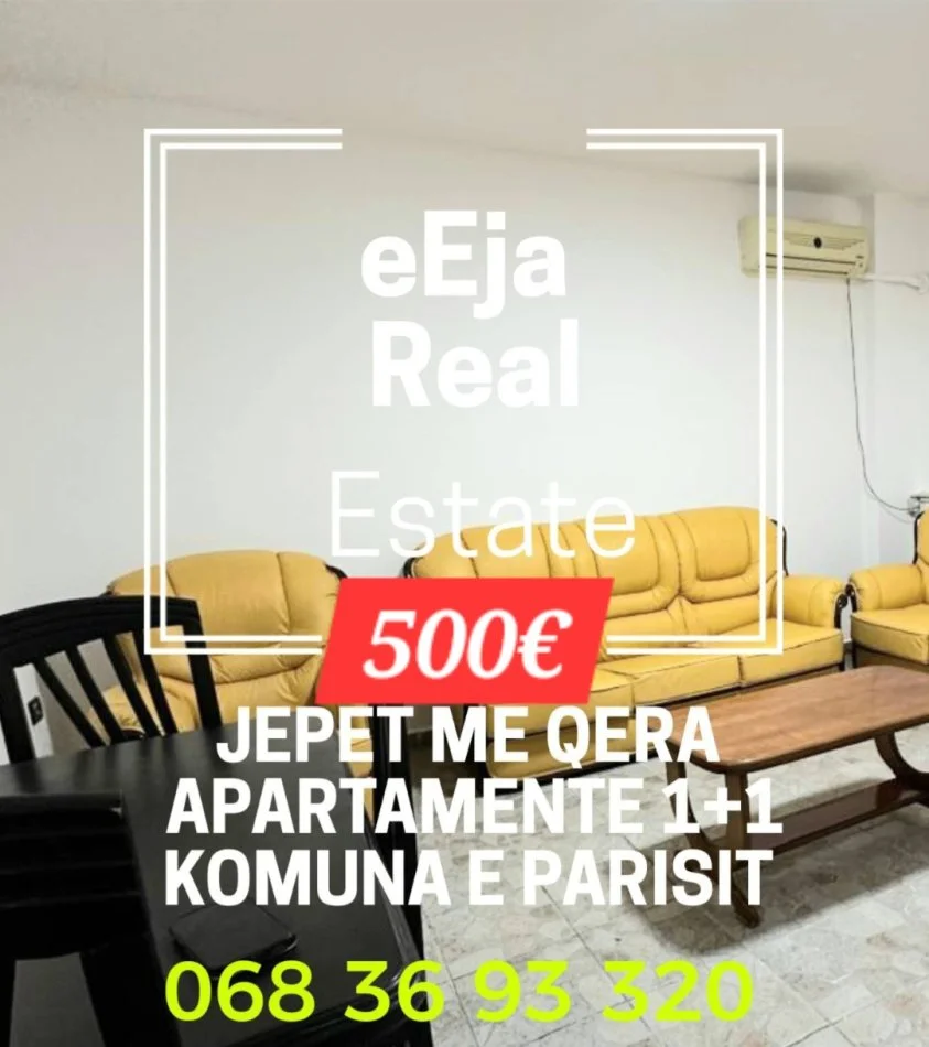 Tirane, jepet me qera apartament 1+1 Kati 8, 55 m² 500 € (Komuna e parisit)
