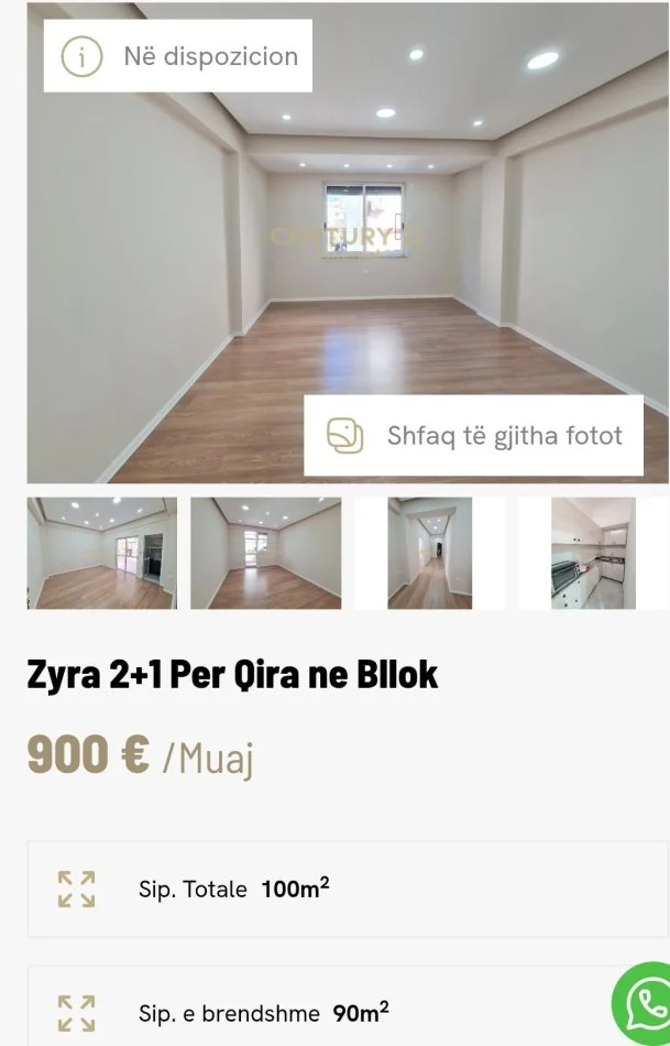 Tirane, jepet me qera zyre , 90 m² 900 € 