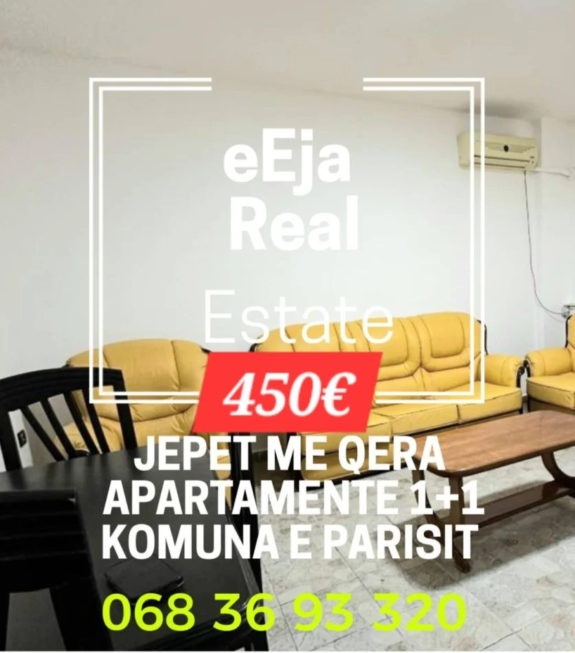 Tirane, jepet me qera apartament 1+1 Kati 8, 55 m² 450 € (Komuna e parisit)