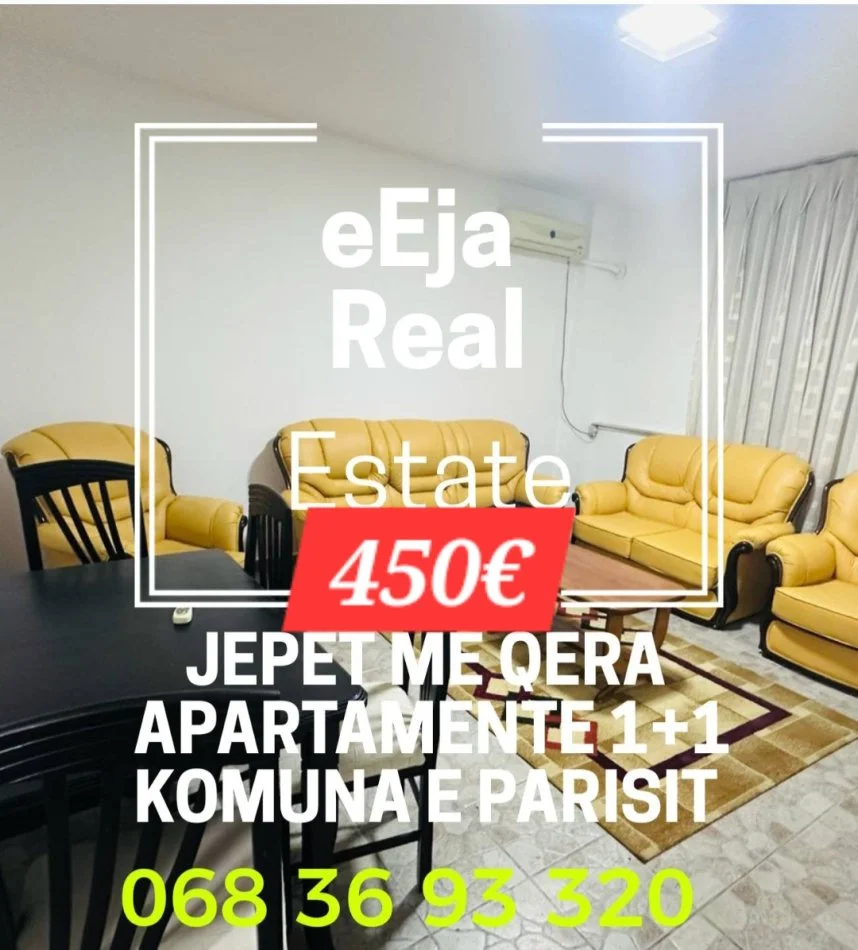 Tirane, jepet me qera apartament 1+1 Kati 8, 55 m² 450 € (Komuna e parisit)