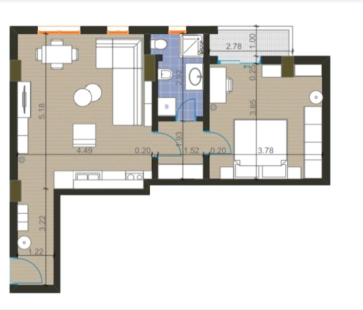 Tirane, jepet me qera apartament 1+1 Kati 3, 60 m² 700 € (Pall Agimi)