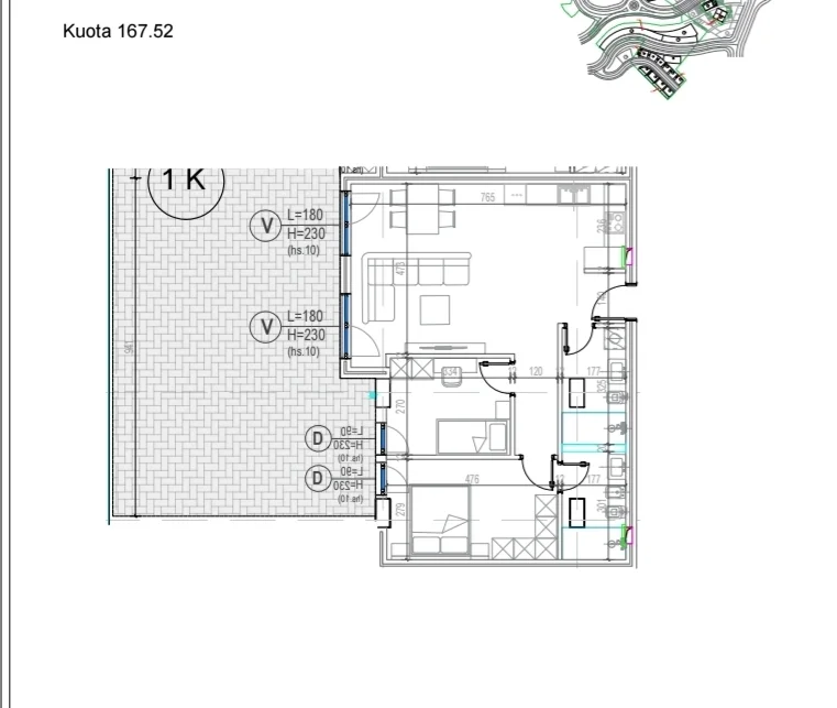 OKAZION Tirane, shitet apartament 2+1+Verande Kati 1, 163 m² 165.000 € (Rezidenca kodra e diellit)