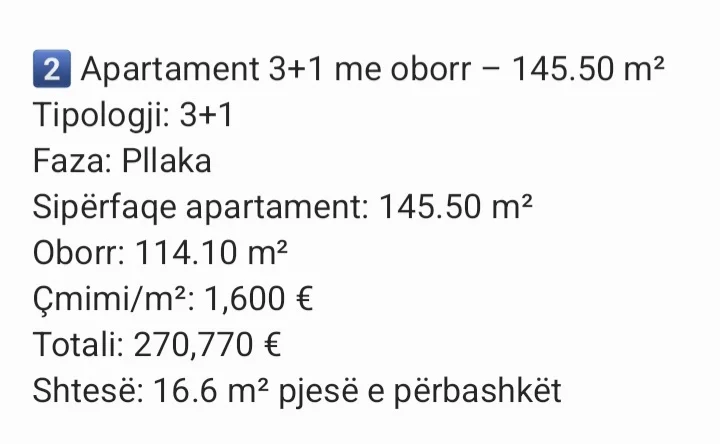 Tirane, shitet apartament 3+1+Aneks+Ballkon Kati 0, 145 m² 270.770 € (Farke)