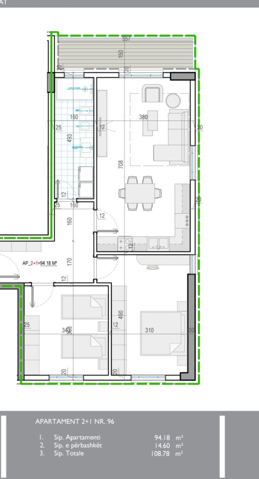 SHITET APARTAMENT 2+1 ME SIPËRFAQE 108 M2 (94.18 m2 neto),KATI 4 BANIM,PALLAT ME ASHENSOR,ÇMIMI 92 000 EURO,NË KAMEZ