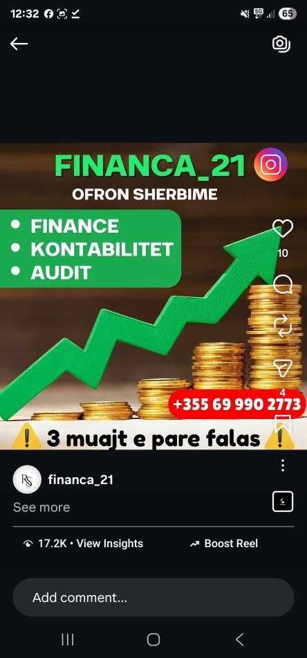 Tirane, ofroj SHERBIME FINANCE,Ekonomiste,Financiere