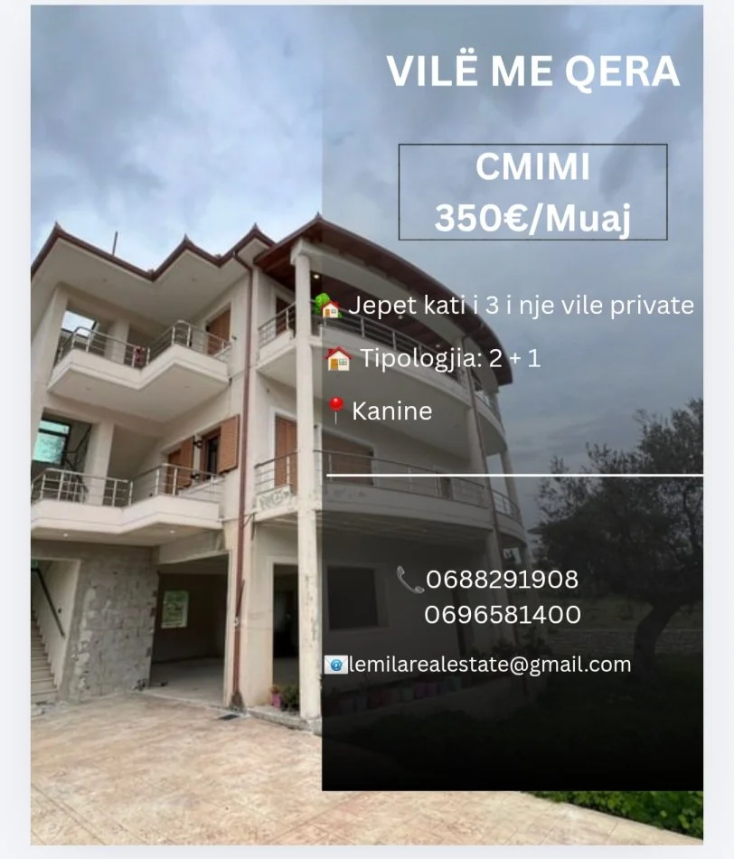 Vlore, jepet me qera Vile 2+1+Ballkon Kati 3, 350 € 