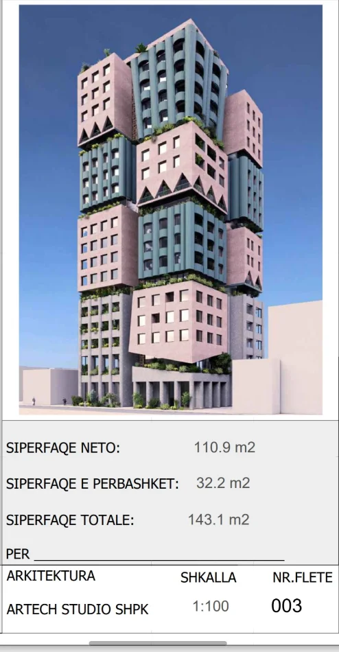 Tirane, shitet apartament 2+1+Aneks+Ballkon Kati 3, 141 m² 357.750 € (21 Dhjetori)