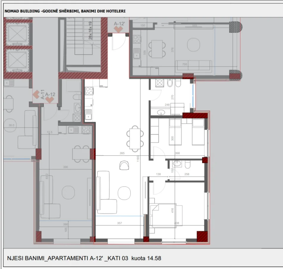 Tirane, shitet apartament 2+1+Aneks+Ballkon Kati 3, 141 m² 357.750 € (21 Dhjetori)